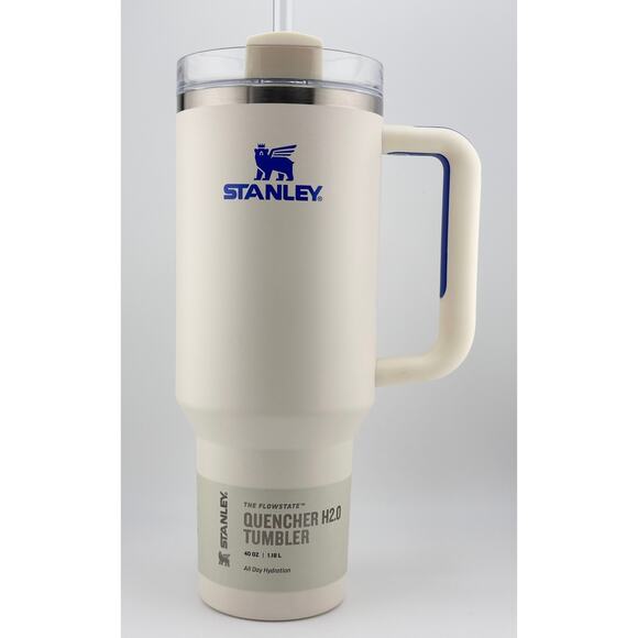 Stanley Quencher H2.0 FlowState Tumbler 40oz, CREAM ROYAL BLUE - Picture 1 of 4